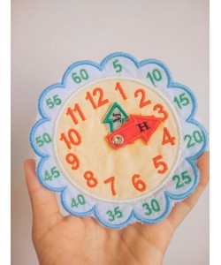 Learning Time Clock Embroidery Design, 3 Sizes