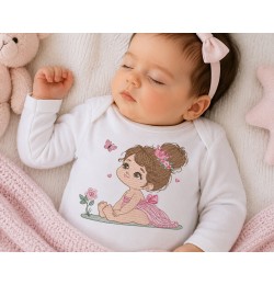 Adorable Little Girl with Butterfly Embroidery Design Adorable Little Girl with Butterfly Embroidery Design