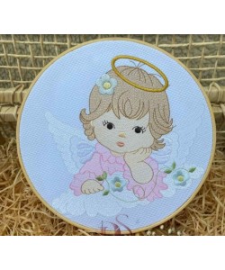 Angel Baby Girl Embroidery Design