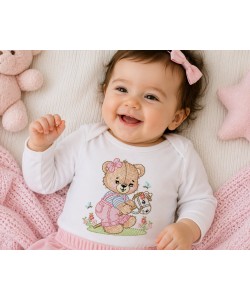 Baby Girl Teddy Bear Machine Embroidery Design