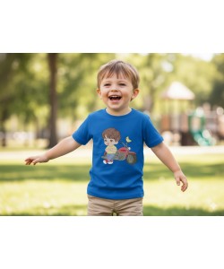 Boy With Motorcycle Embroidery Designs