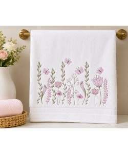 Butterfly Wildflower Border Embroidery Design