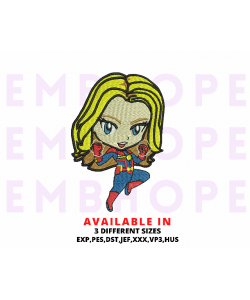 Captain Marval Kids Embroidery Design, Superhero Embroidery Design, Embroidery File, Instant Download