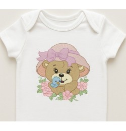 Charming Bear in a Hat Embroidery Design