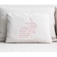 Checkered Easter Bunny with a Bow Embroidery Design
