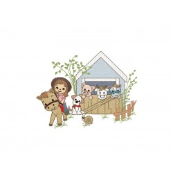 Cowgirl embroidery design - Baby girl embroidery designs machine embroidery pattern - Girl with horse enmbroidery file - Cowboy with Horse