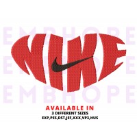 Custom Heart Red AndLogo Sports Embroidery Design 3 Sizes