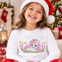 Cute Christmas Unicorn Machine Embroidery Design