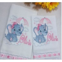 Cute Elphant Girl Embroidery Design