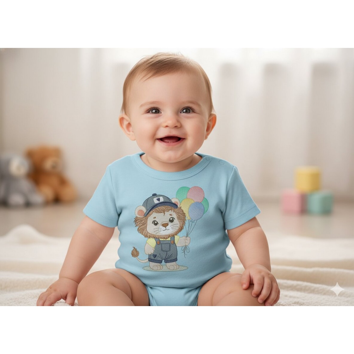 Cute Lion Embroidery Design