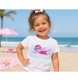 Cute Little Swimmer Girl Embroidery Design