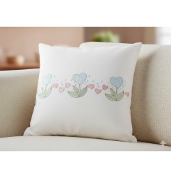 Delicate Heart Flower Field Embroidery Design