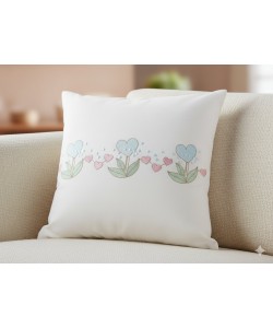 Delicate Heart Flower Field Embroidery Design
