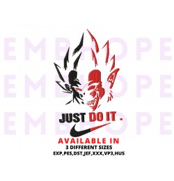 Dragonball Just Do It And Logo Sport Embroidery Design 3 Sizes