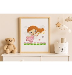 Dreams with Daisies and Wings Embroidery Design