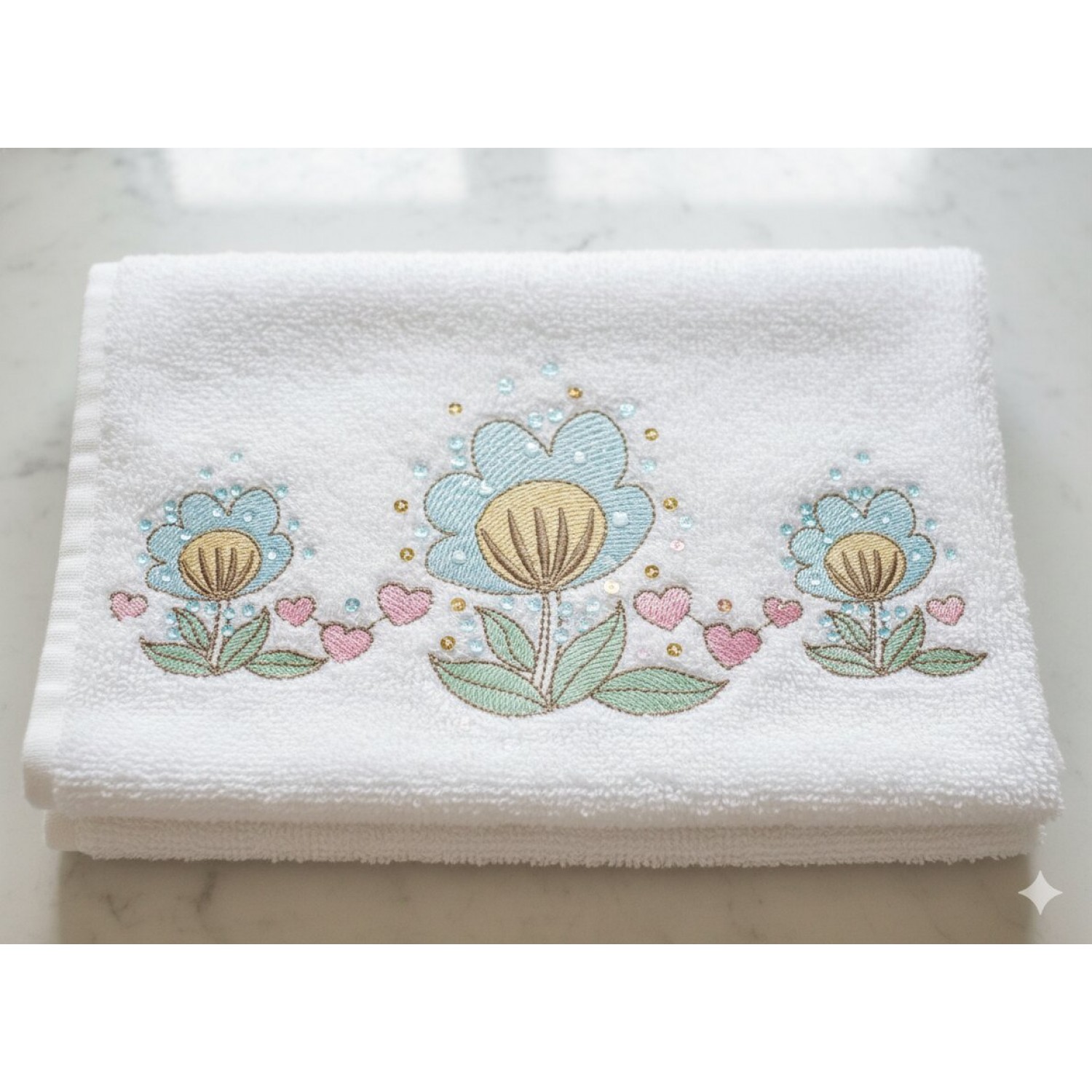 Dreamy Floral Hearts Embroidery Design