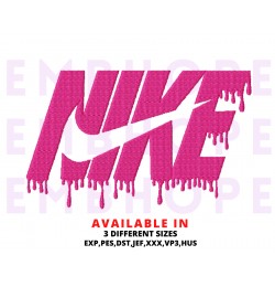 Drip And Logo Sports Embroidery Design 3 Sizes