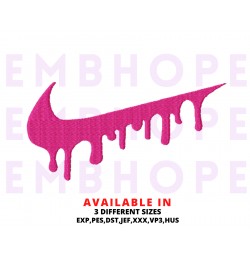 Drip And Logo Sports Embroidery Design 3 Sizes