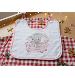 Elephant Sleeping In An Aarmchair Embroidery Design
