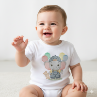 Elephant with balloons embroidery design