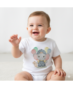 Elephant with balloons embroidery design