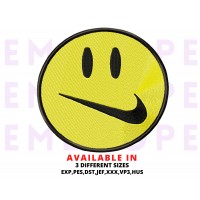 Emoji Smile And Logo Sport Embroidery Design 3 Sizes
