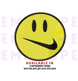 Emoji Smile And Logo Sport Embroidery Design 3 Sizes