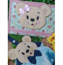 Face Bear Applique Embroidery Design