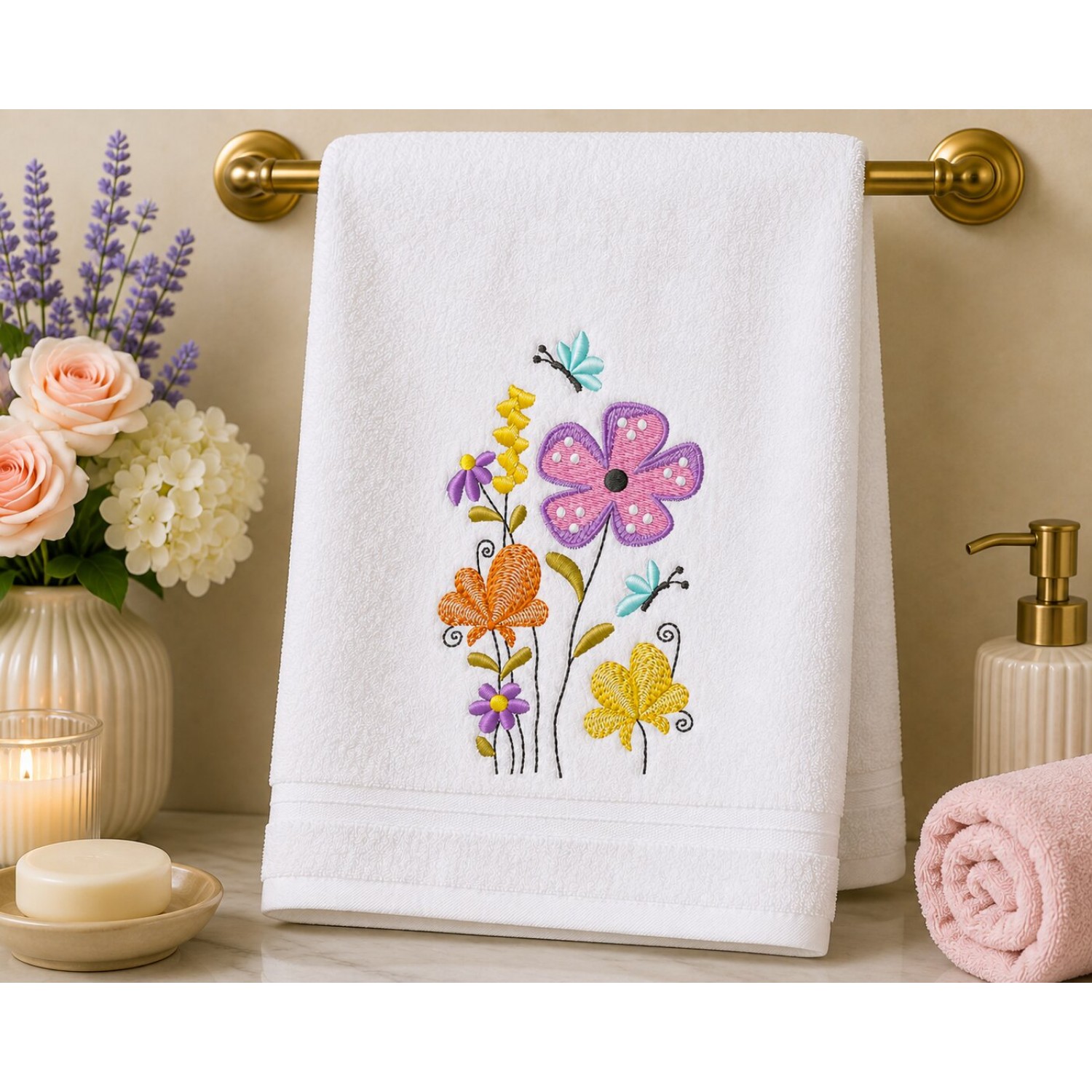 Floral Butterfly Machine Embroidery Design