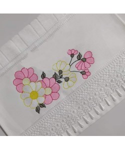 Flower With Butterfly Embroidery Design