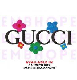 Flowers Brand Embroidery Design 3 Sizes