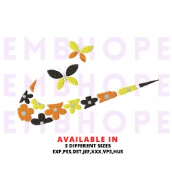 Flowers Butterfly And Logo Sports Embroidery Design 3 Sizes