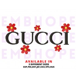 Flowers v2 Brand Embroidery Design 3 Sizes