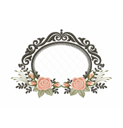 Frame Flowers Machine Embroidery Design Frame Flowers Machine Embroidery Design