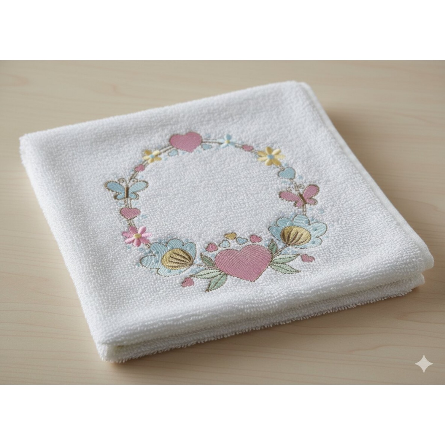 Frame with Flower Embroidery Design