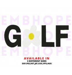 Golf Logo Sports Embroidery Design 3 Sizes