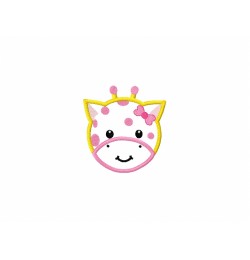 Girl Graffe Applique Embroidery Design