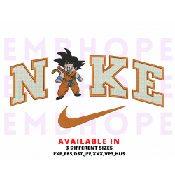 Goku Dragonball Embroidery Design 3 Sizes