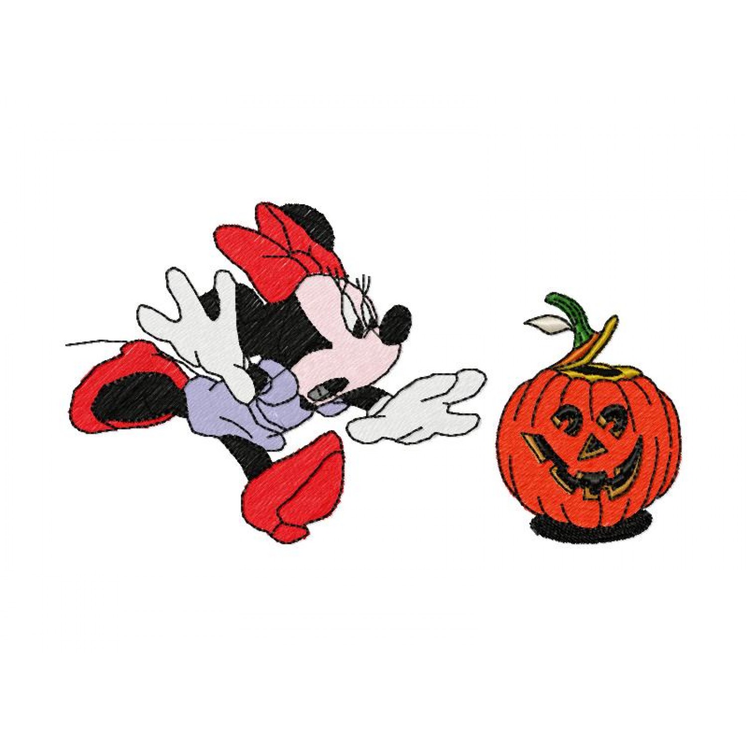 Halloween Minnie Mouse Pumpkin Embroidery