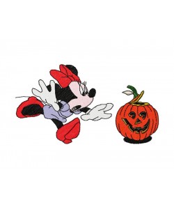 Halloween Minnie Mouse Pumpkin Embroidery