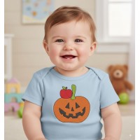 Halloween pumpkin And Apple Embroidery Design