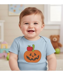 Halloween pumpkin And Apple Embroidery Design
