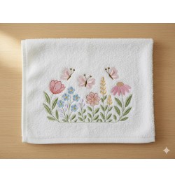 Hanging Flowers And Fluttering Butterflies Embroidery Design Hanging Flowers And Fluttering Butterflies Embroidery Design