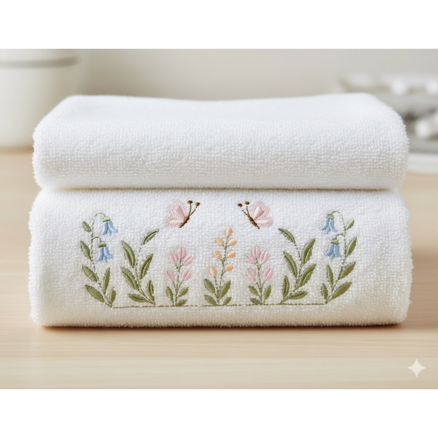 Hanging Wildflowers & Butterflies Embroidery Design