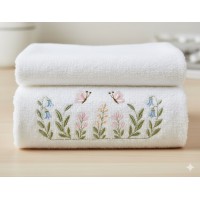 Hanging Wildflowers & Butterflies Embroidery Design