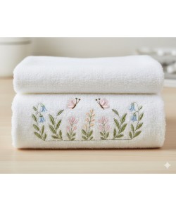 Hanging Wildflowers & Butterflies Embroidery Design