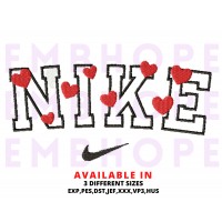 Heart And Logo Sports Embroidery Design 3 Sizes