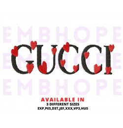 Hearts Brand Embroidery Design 3 Sizes