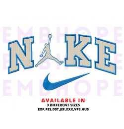 Jorden And Logo Sports Embroidery Design 3 Sizes
