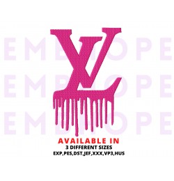 LV Drip Embroidery Design 3 Sizes